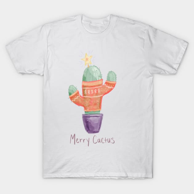 Merry Cactus T-Shirt by LauraKatMax